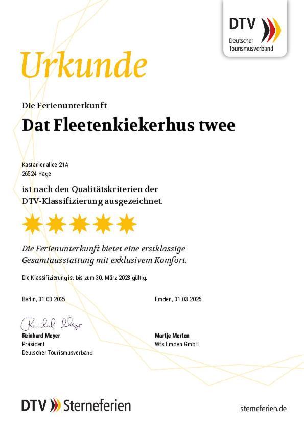 Dat Fleetenkiekerhus 2 Hage エクステリア 写真